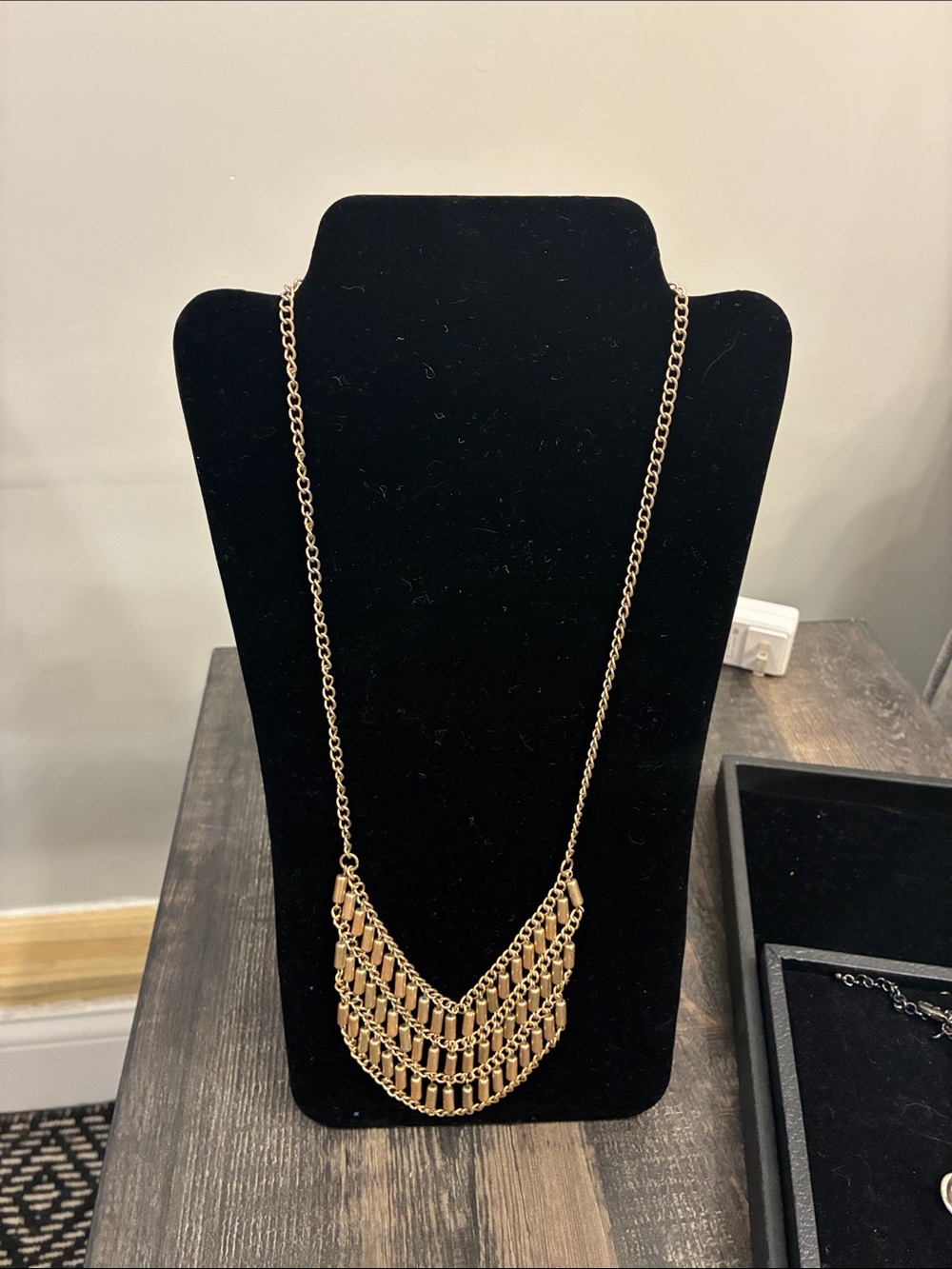 Premier Designs Gold Layered Fringe Necklace